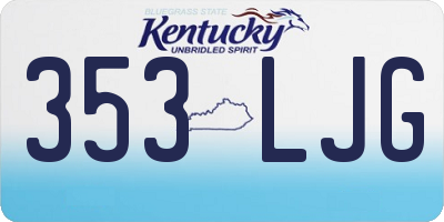 KY license plate 353LJG