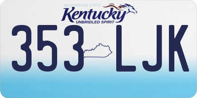 KY license plate 353LJK
