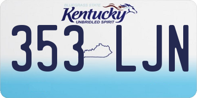 KY license plate 353LJN