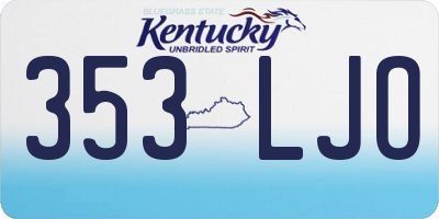 KY license plate 353LJO