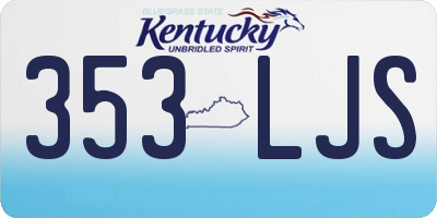 KY license plate 353LJS