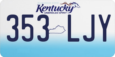 KY license plate 353LJY