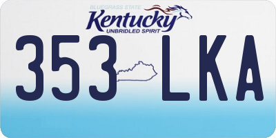 KY license plate 353LKA