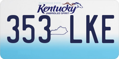 KY license plate 353LKE