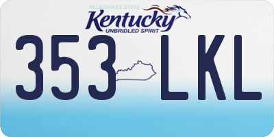KY license plate 353LKL