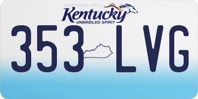 KY license plate 353LVG