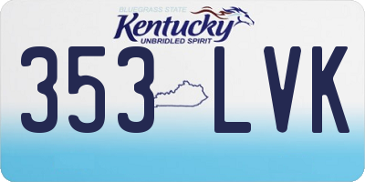 KY license plate 353LVK