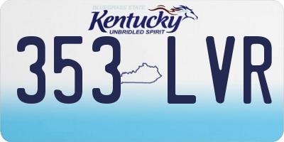 KY license plate 353LVR