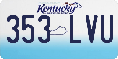 KY license plate 353LVU