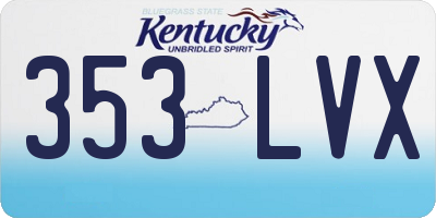 KY license plate 353LVX