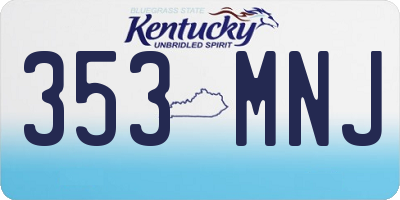 KY license plate 353MNJ