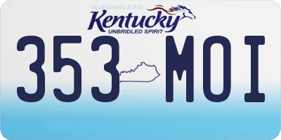 KY license plate 353MOI