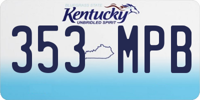 KY license plate 353MPB