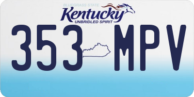 KY license plate 353MPV