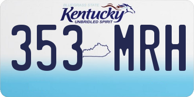 KY license plate 353MRH