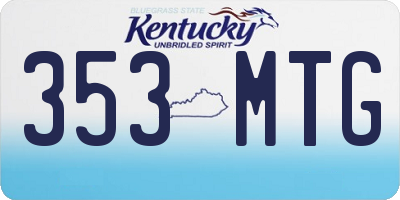 KY license plate 353MTG