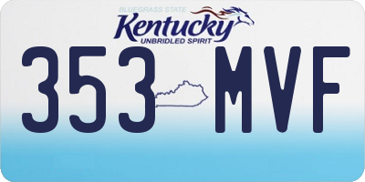 KY license plate 353MVF
