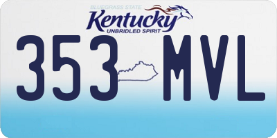 KY license plate 353MVL