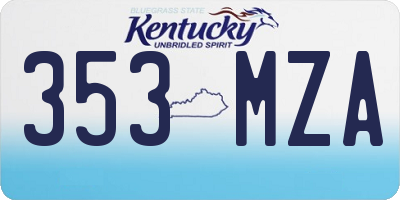 KY license plate 353MZA