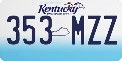 KY license plate 353MZZ