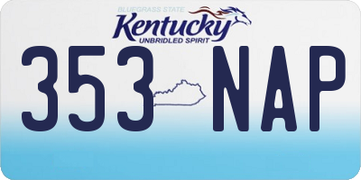 KY license plate 353NAP