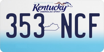 KY license plate 353NCF