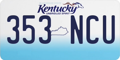 KY license plate 353NCU