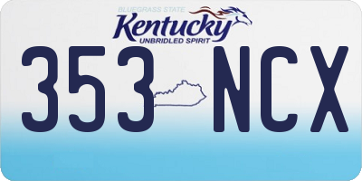 KY license plate 353NCX