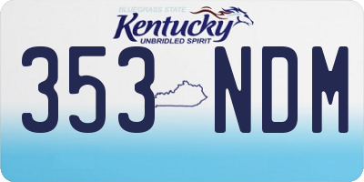 KY license plate 353NDM