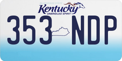 KY license plate 353NDP