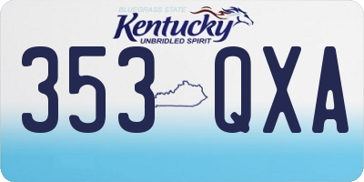 KY license plate 353QXA
