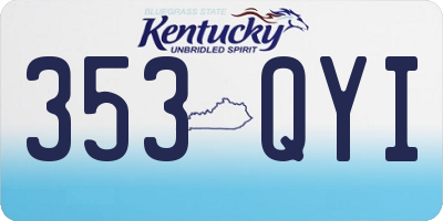 KY license plate 353QYI