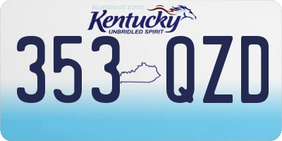 KY license plate 353QZD