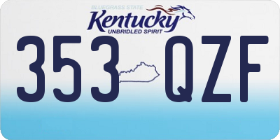 KY license plate 353QZF