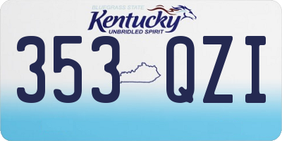 KY license plate 353QZI