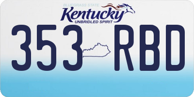 KY license plate 353RBD