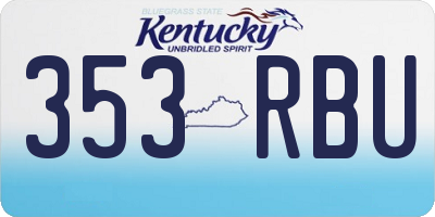 KY license plate 353RBU