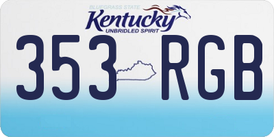 KY license plate 353RGB