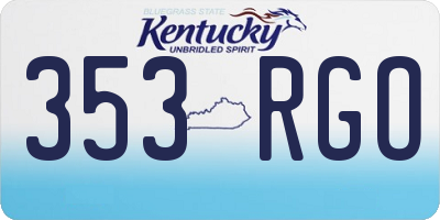 KY license plate 353RGO