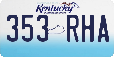 KY license plate 353RHA