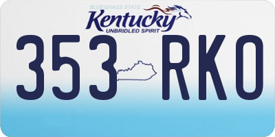 KY license plate 353RKO