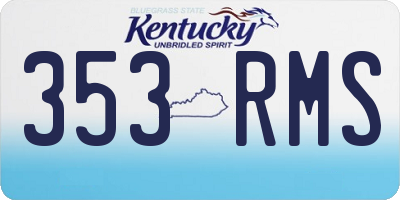 KY license plate 353RMS