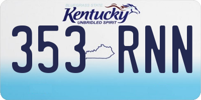 KY license plate 353RNN