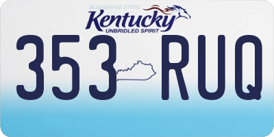 KY license plate 353RUQ