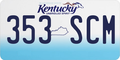 KY license plate 353SCM