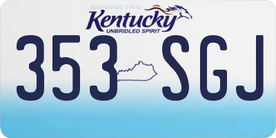 KY license plate 353SGJ