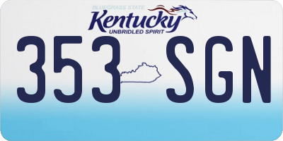 KY license plate 353SGN