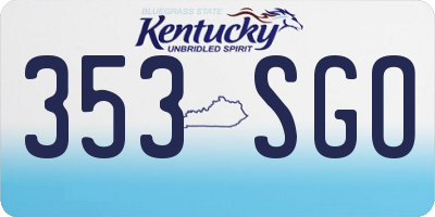 KY license plate 353SGO