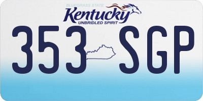 KY license plate 353SGP