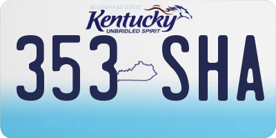KY license plate 353SHA